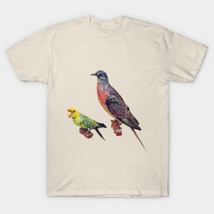 Extinct Birds (passenger pigeon and Carolina parakeet) T-Shirt